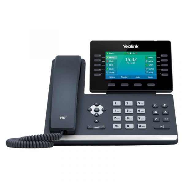 Yealink T54W IP Phone - 16 VoIP accounts - Power Adapters Included 4.3-inch color LCD screen-- Built-in dual-band 2.4G/5G Wi-Fi