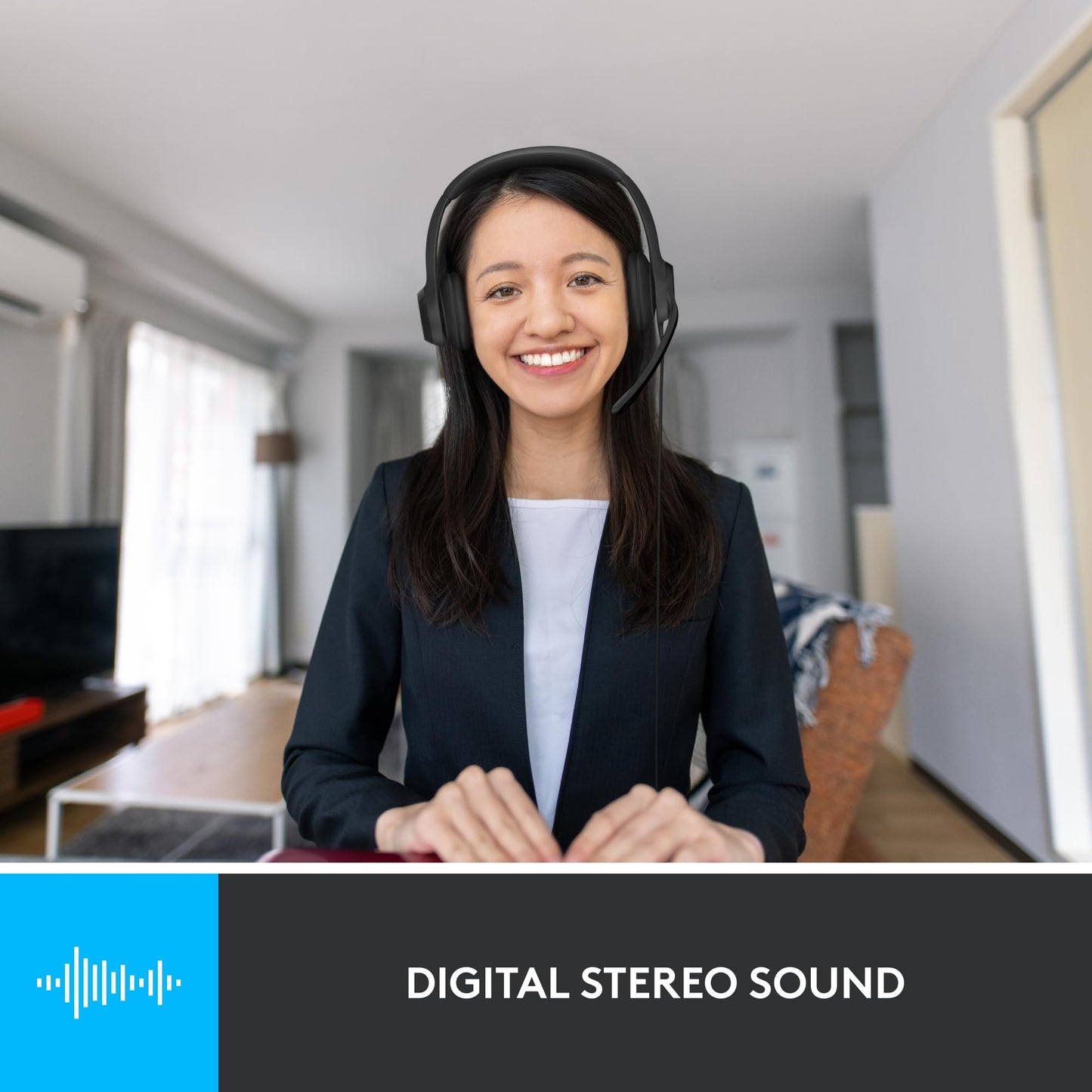 Logitech H390 Gaming Headphones -Perfect for Call Center apps - Wired Headphones with Mic, USB Headset with Microphone for PC, Noise Cancelling Microphone for Video Meetings, Music, Gaming - Black