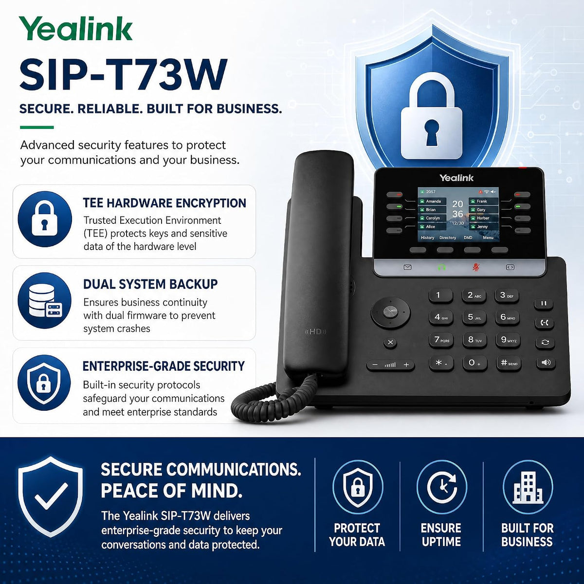 Yealink SIP-T73W 12-Line Wi-Fi 6 VoIP Phone with Bluetooth